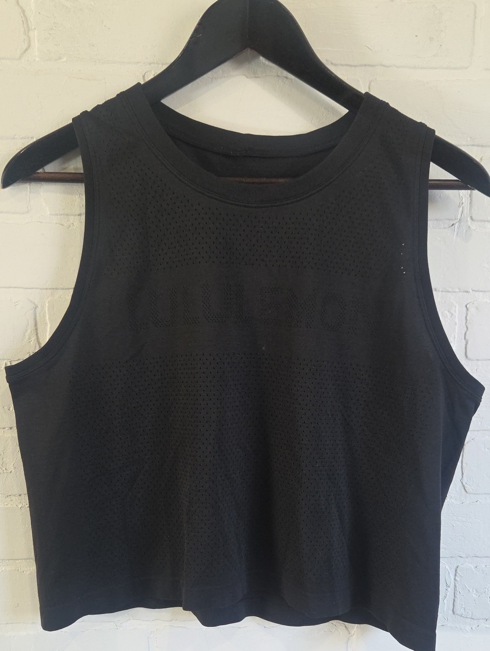 lululemon athletica Black Perforated Crop Tank